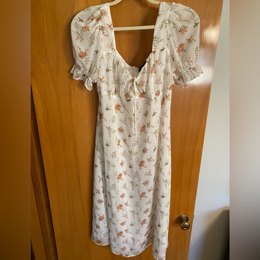 Milkmaid style midi dress with lots of lovely detail